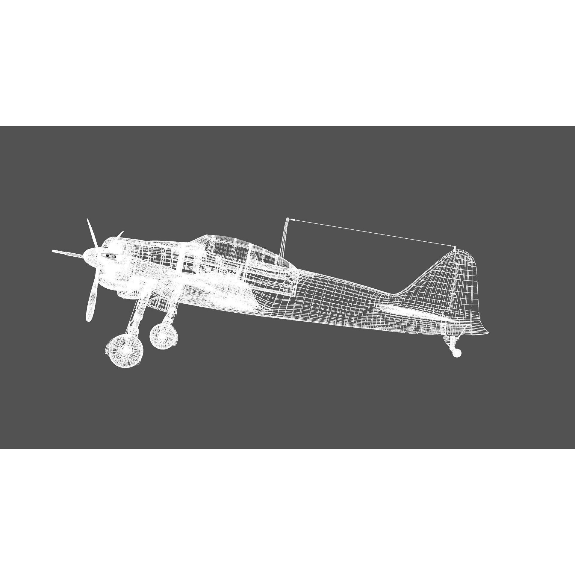 Mitsubishi A6M Zero - Low-Poly Game-Ready 3D Model - View 25