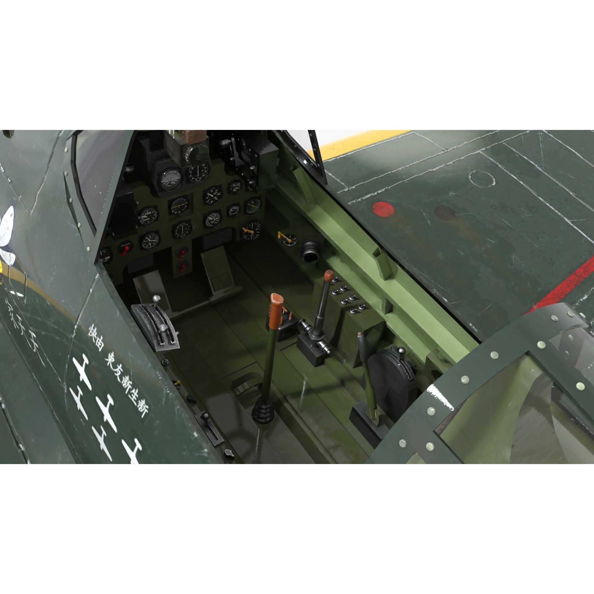 Mitsubishi A6M Zero - Low-Poly Game-Ready 3D Model - View 8