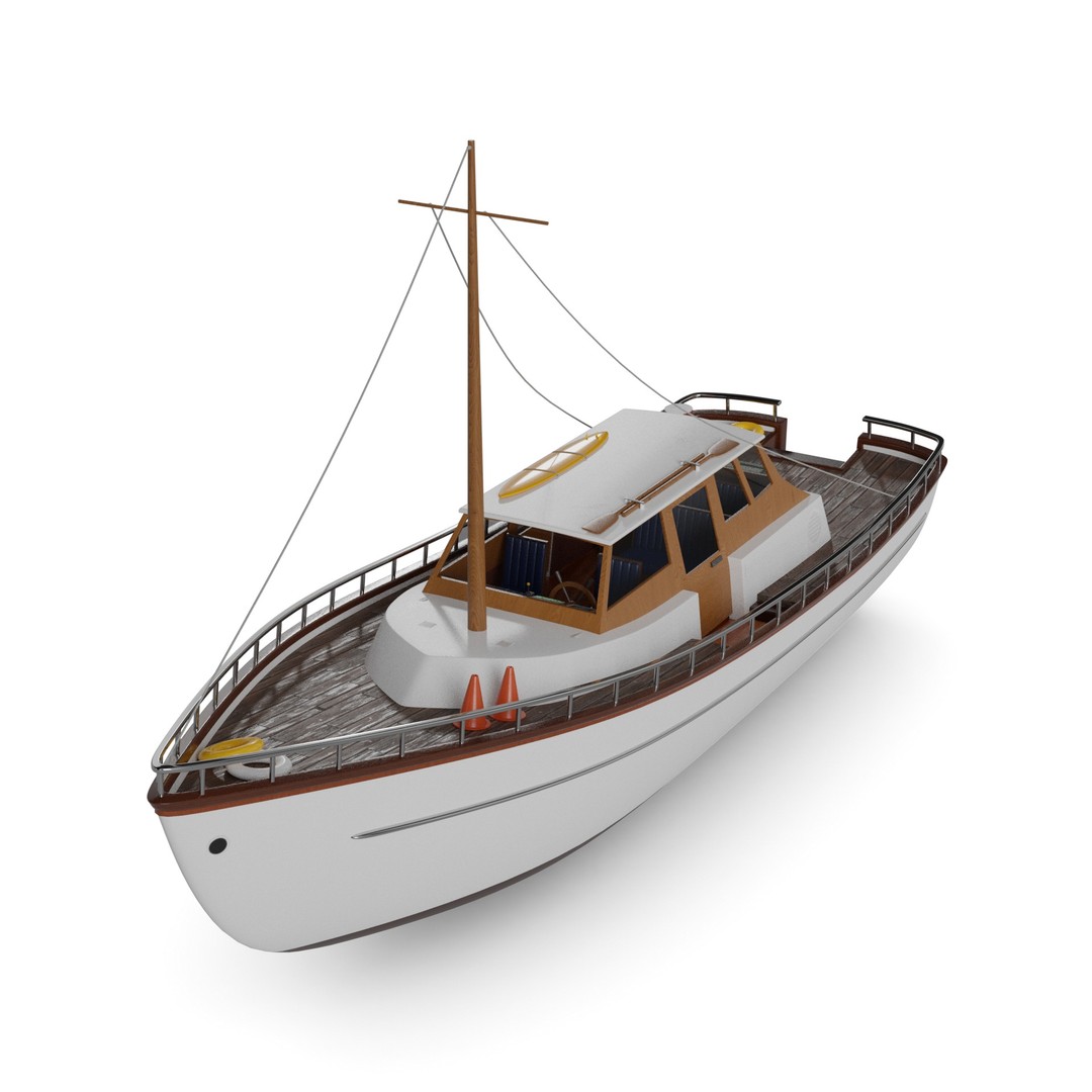 Motor Yacht 3D Model – Luxurious Recreational Watercraft, FBX