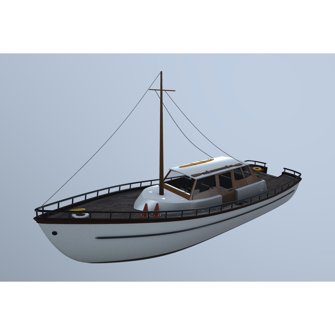 Motor Yacht 3D Model – Luxurious Recreational Watercraft, FBX - View 11