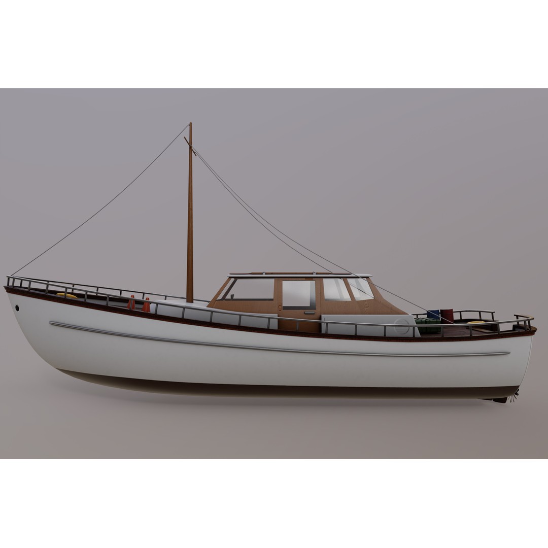 Motor Yacht 3D Model – Luxurious Recreational Watercraft, FBX - View 12