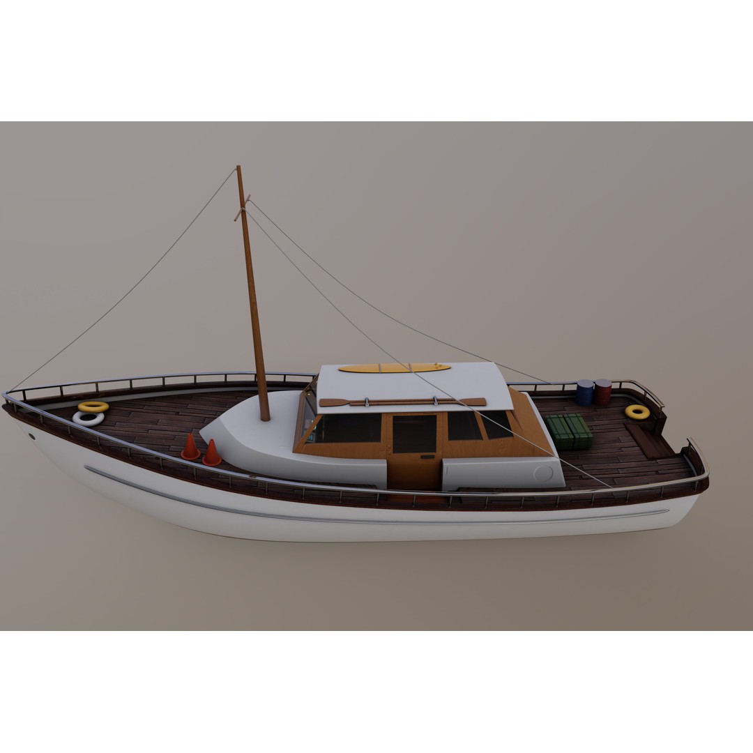 Motor Yacht 3D Model – Luxurious Recreational Watercraft, FBX - View 8