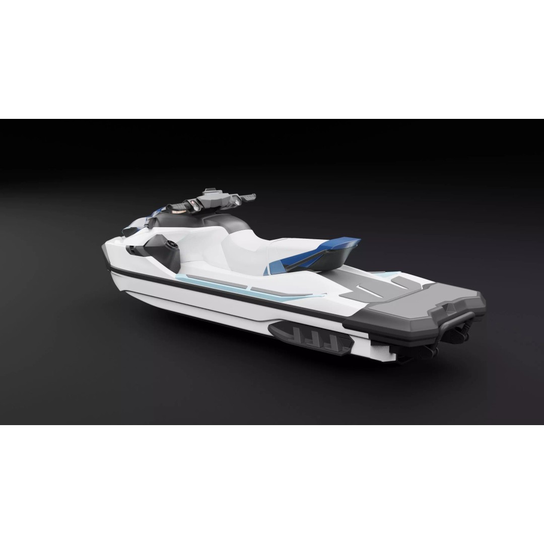 Jet Ski Boat 3D Model – High Poly Watercraft with PBR Textures - View 10