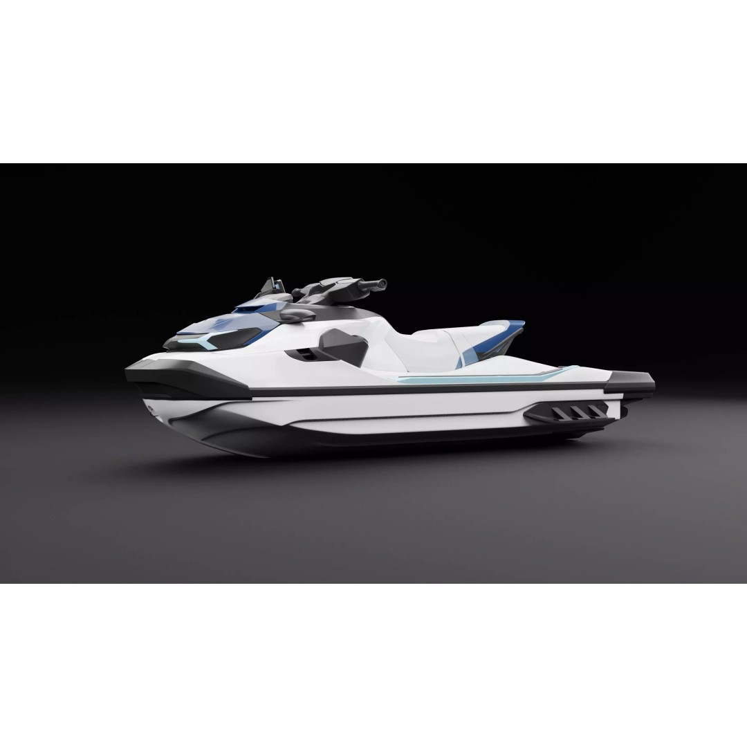 Jet Ski Boat 3D Model – High Poly Watercraft with PBR Textures - View 13