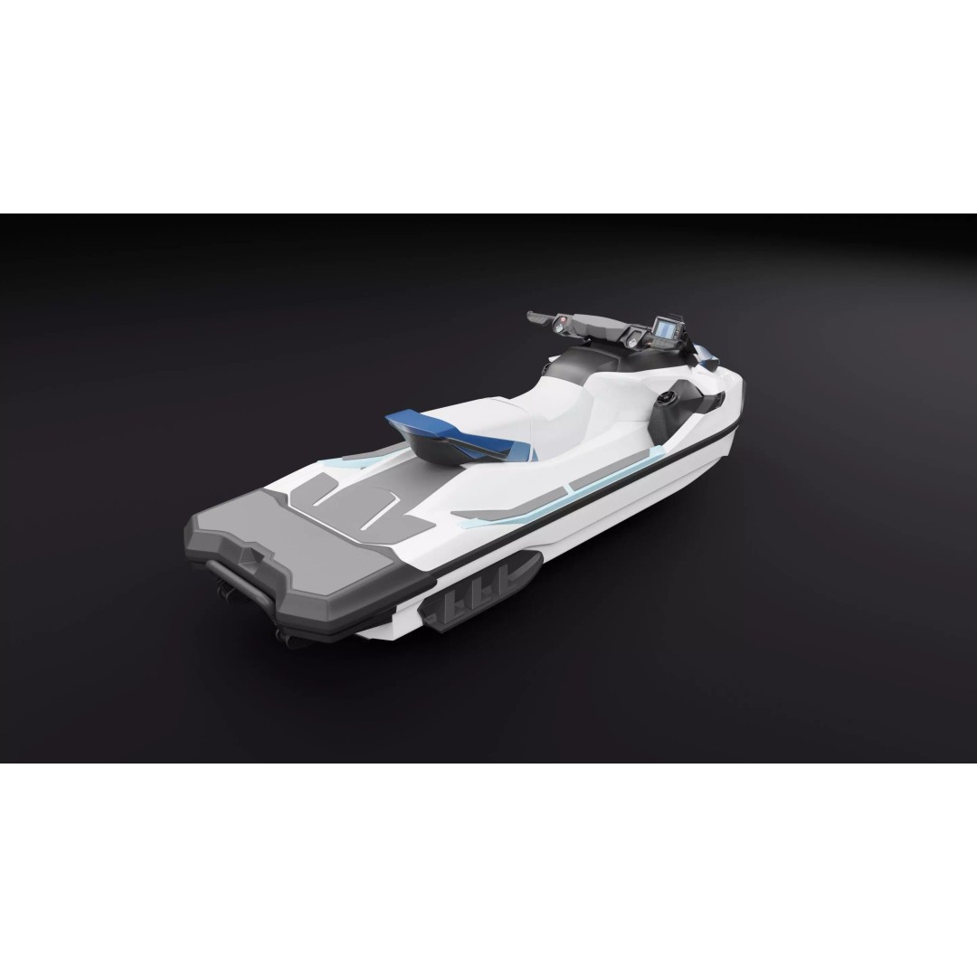 Jet Ski Boat 3D Model – High Poly Watercraft with PBR Textures - View 7