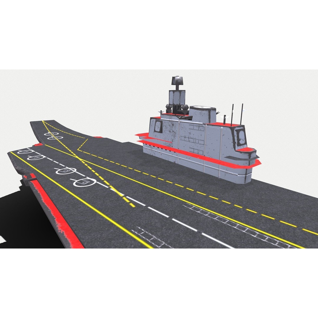 Aircraft Carrier 3D Model – Low Poly PBR Game Asset, FBX, OBJ