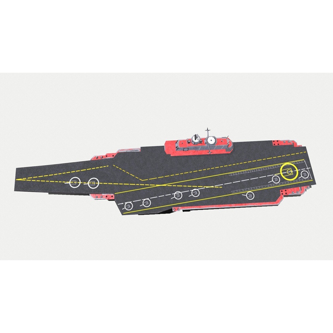 Aircraft Carrier 3D Model – Low Poly PBR Game Asset, FBX, OBJ - View 11