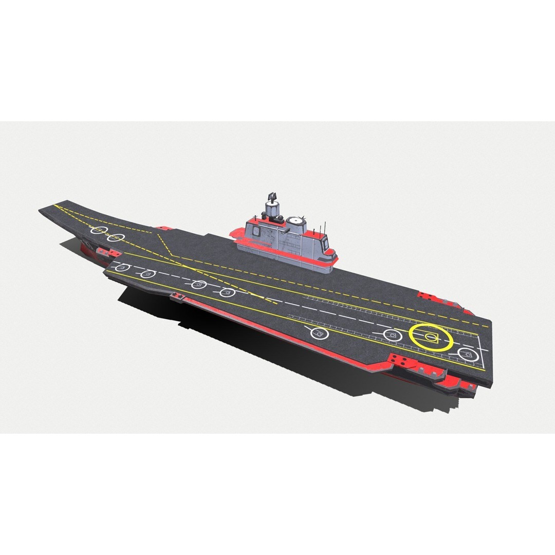 Aircraft Carrier 3D Model – Low Poly PBR Game Asset, FBX, OBJ - View 5