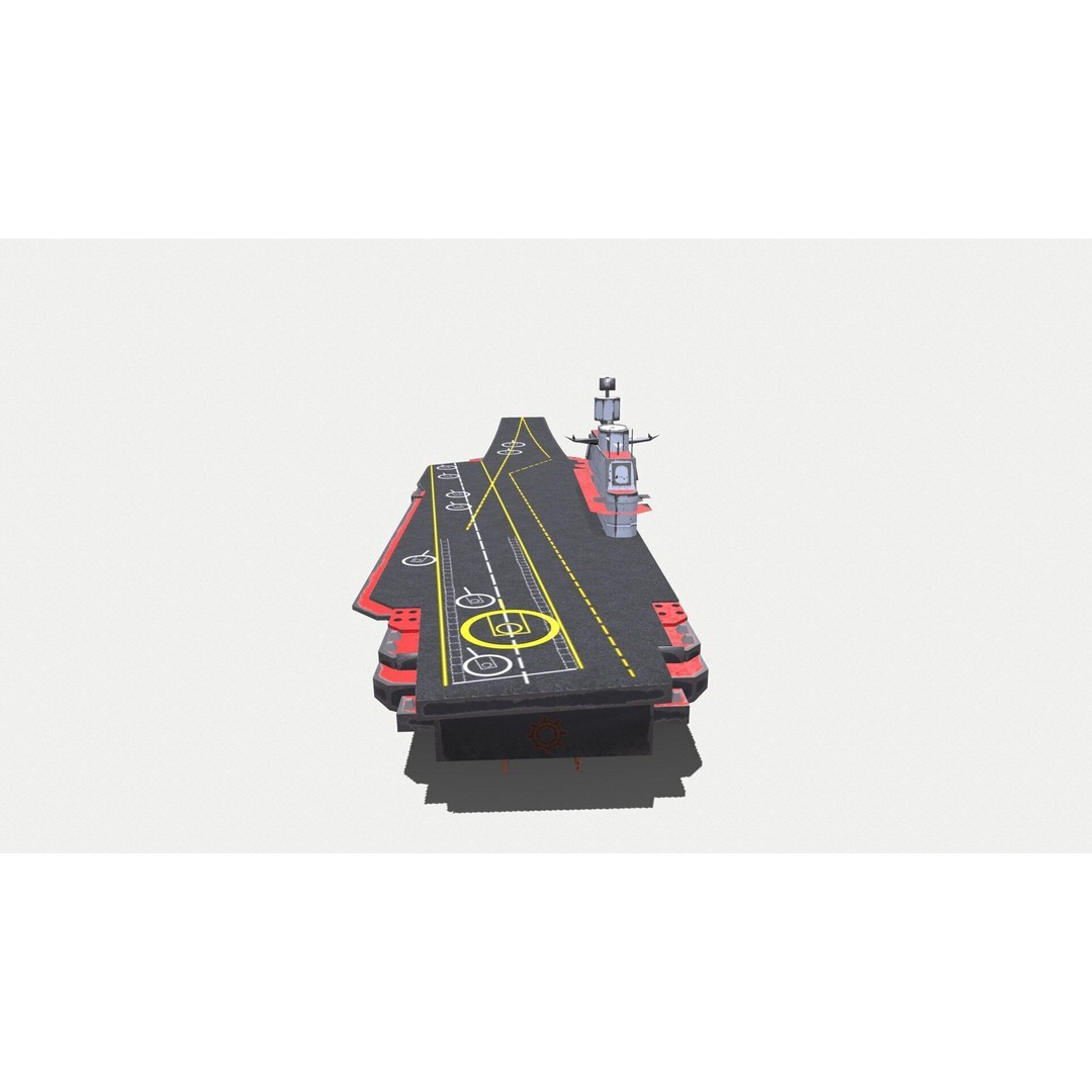 Aircraft Carrier 3D Model – Low Poly PBR Game Asset, FBX, OBJ - View 6