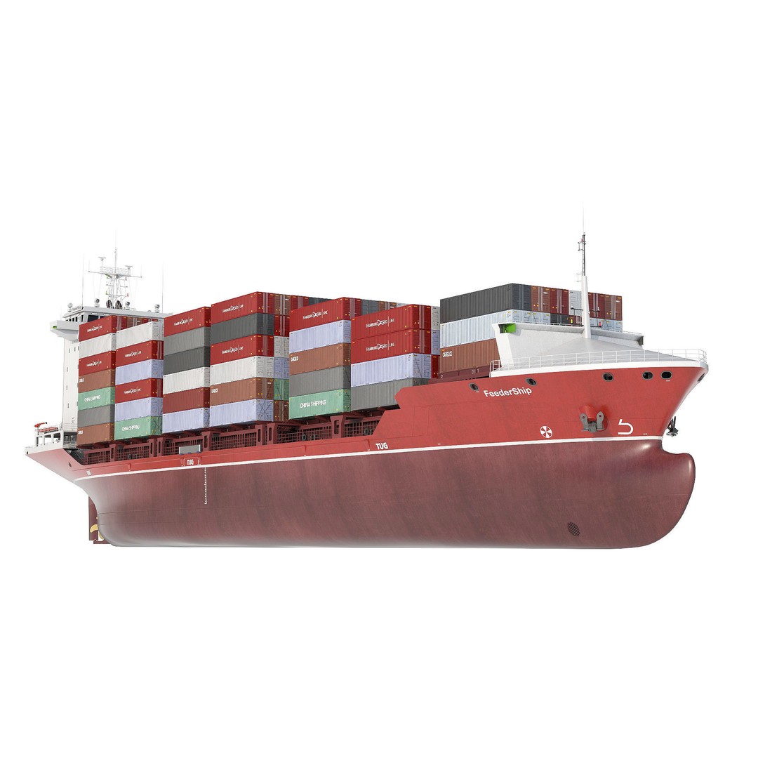 Container Feeder 3D Model – High-Quality Ship Asset, PBR Textures - View 4