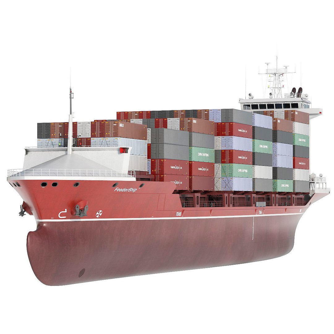Container Feeder 3D Model – High-Quality Ship Asset, PBR Textures - View 5