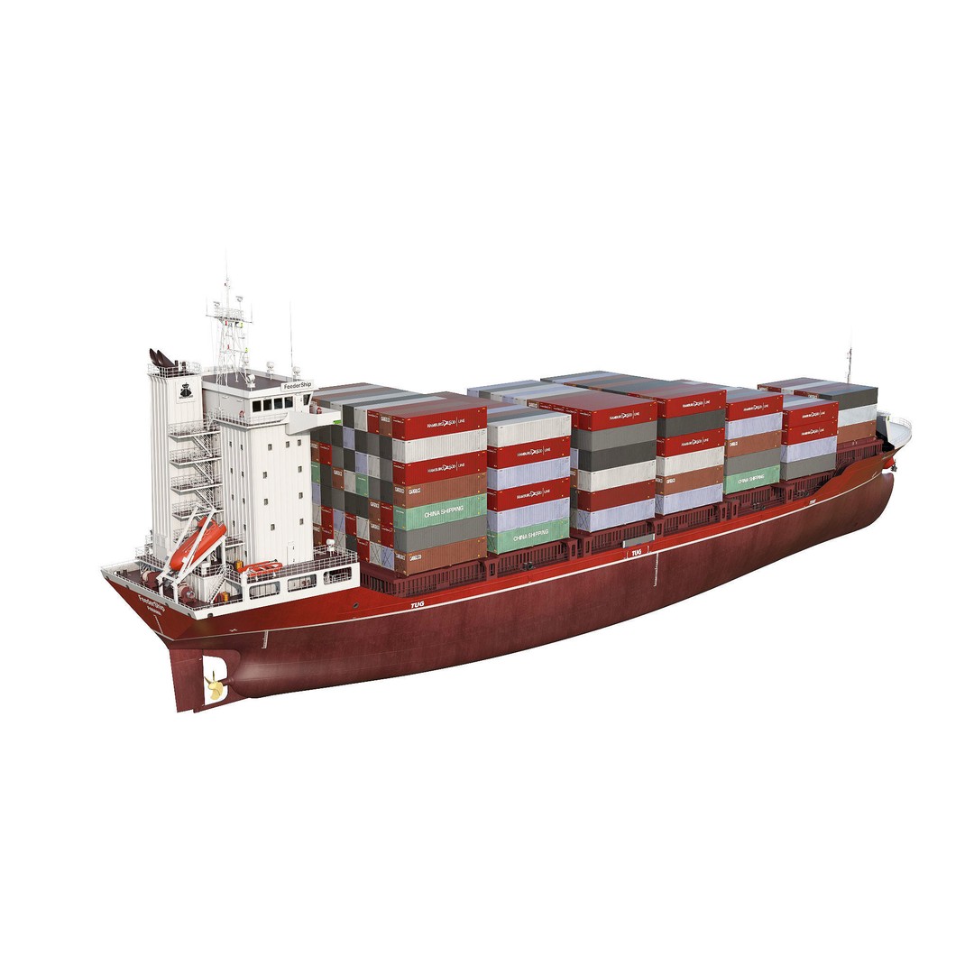 Container Feeder 3D Model – High-Quality Ship Asset, PBR Textures - View 6