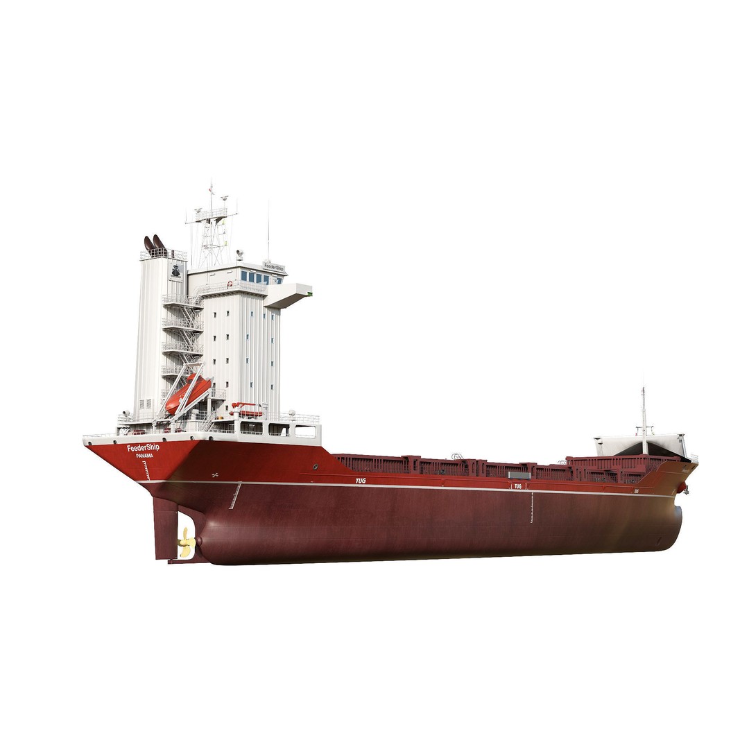 Container Feeder 3D Model – High-Quality Ship Asset, PBR Textures - View 9