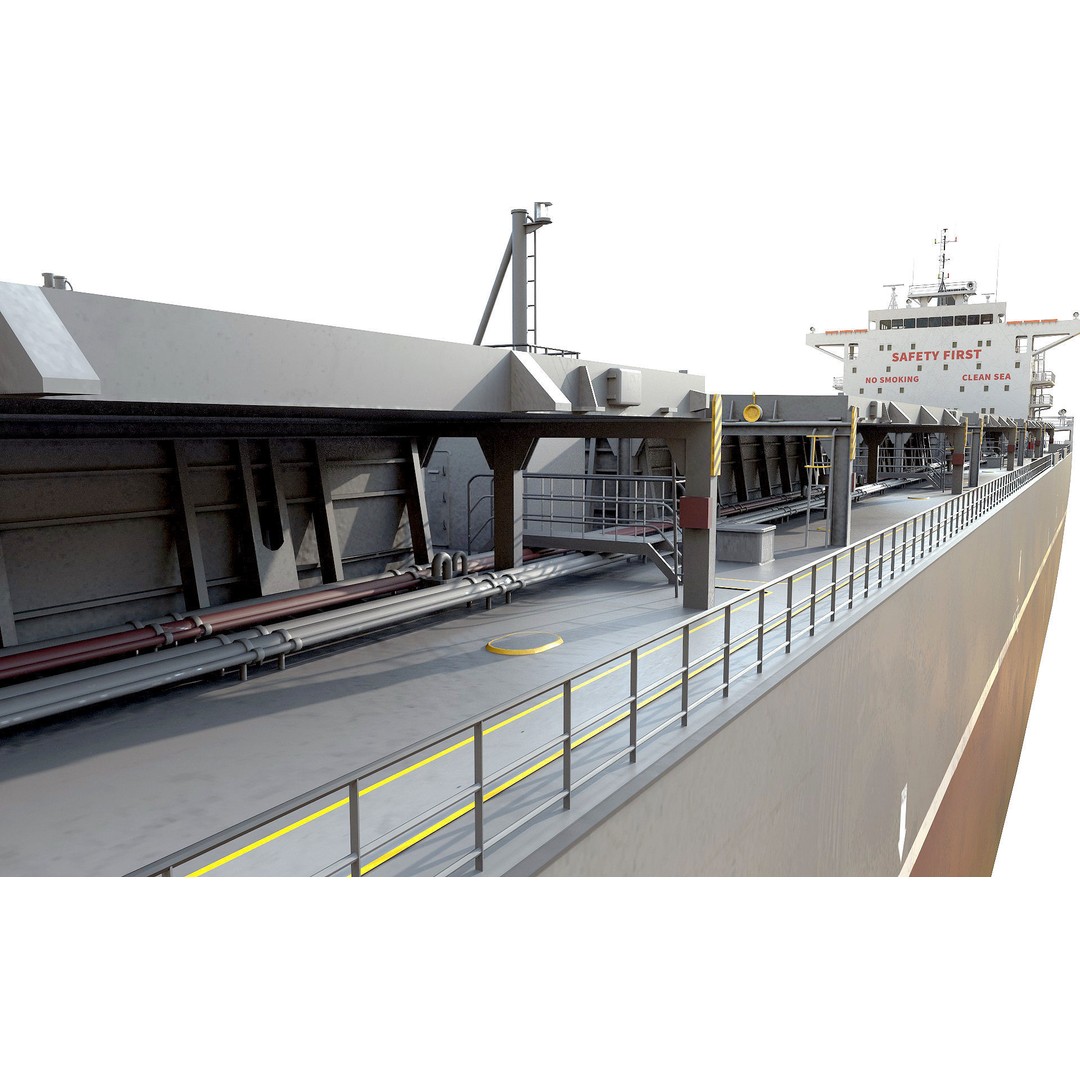 Bulk Carrier 3D Model – Realistic Industrial Vessel, FBX, OBJ - View 14