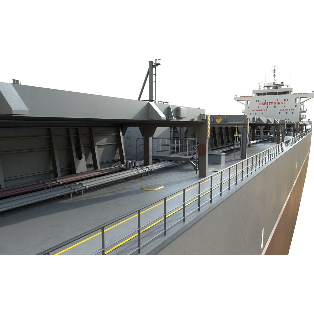Bulk Carrier 3D Model – Realistic Industrial Vessel, FBX, OBJ - View 4