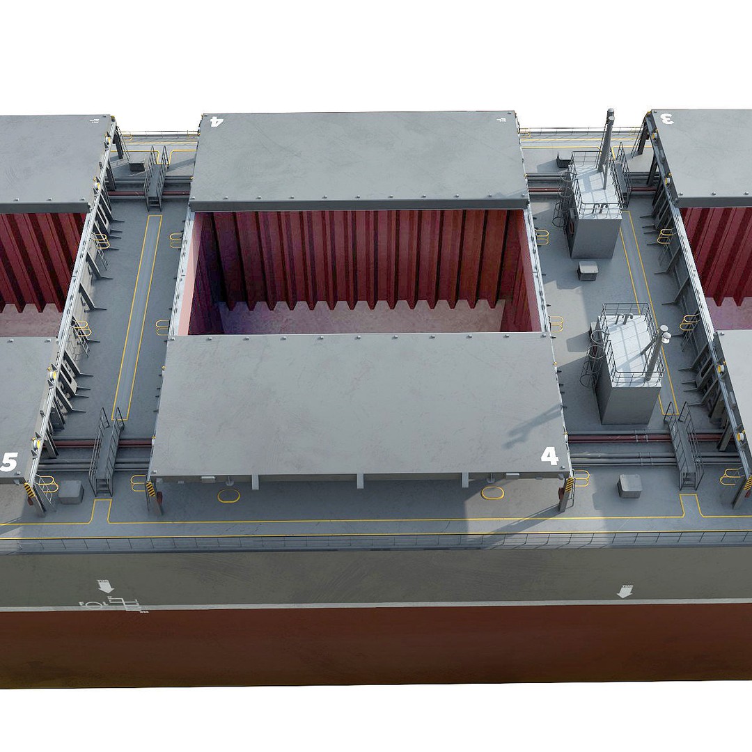 Bulk Carrier 3D Model – Realistic Industrial Vessel, FBX, OBJ - View 6
