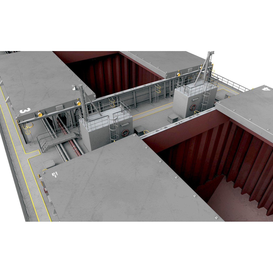Bulk Carrier 3D Model – Realistic Industrial Vessel, FBX, OBJ - View 7