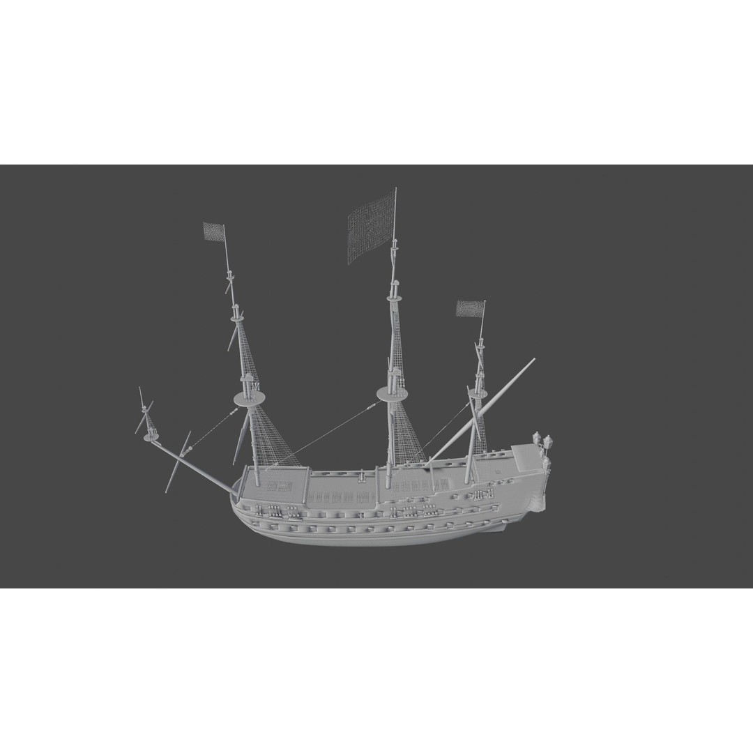Pirate Ship 3D Model – Historic Watercraft with PBR Textures, FBX