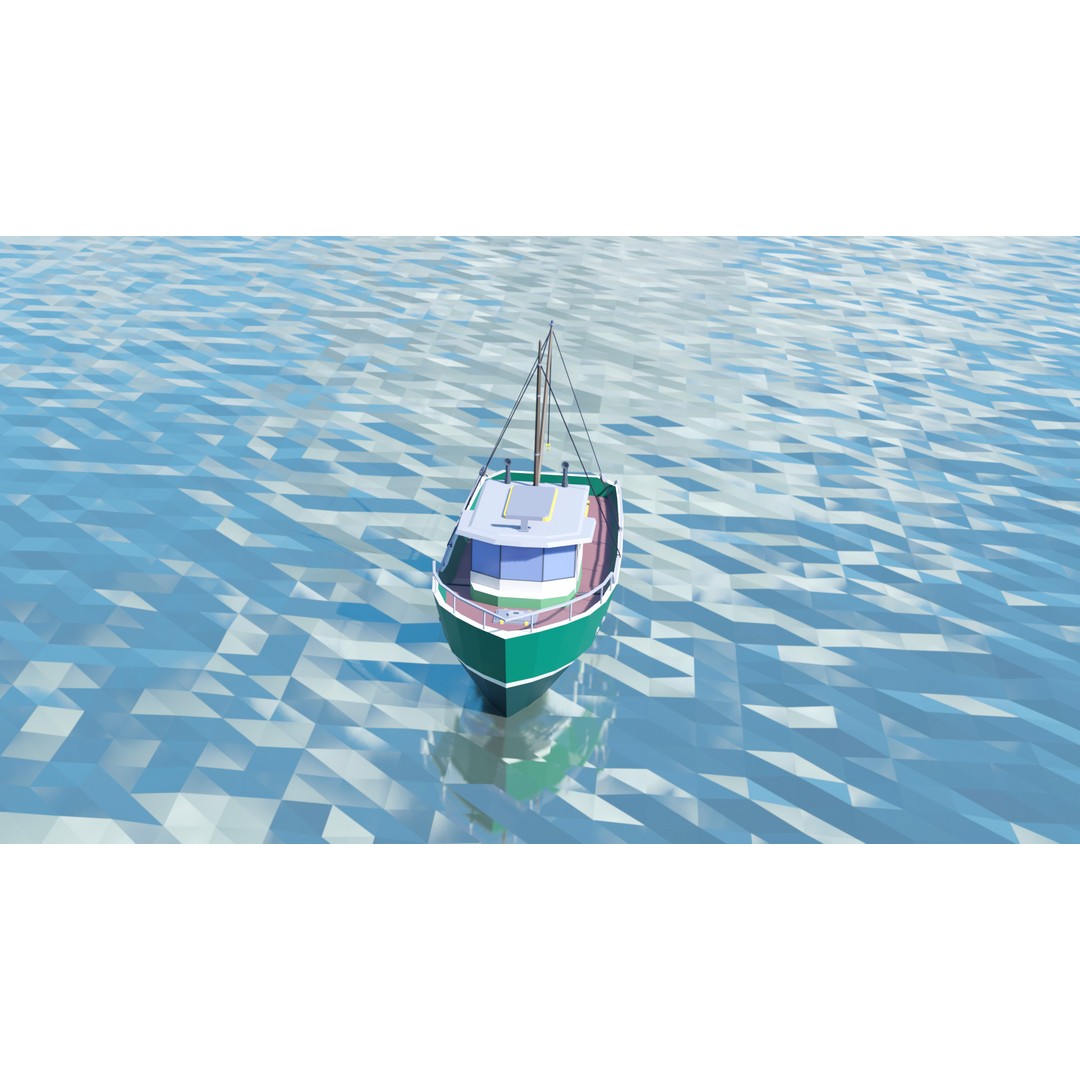 Fishing Boat 3D Model – Low Poly Game Asset for Simulation, FBX, OBJ - View 11