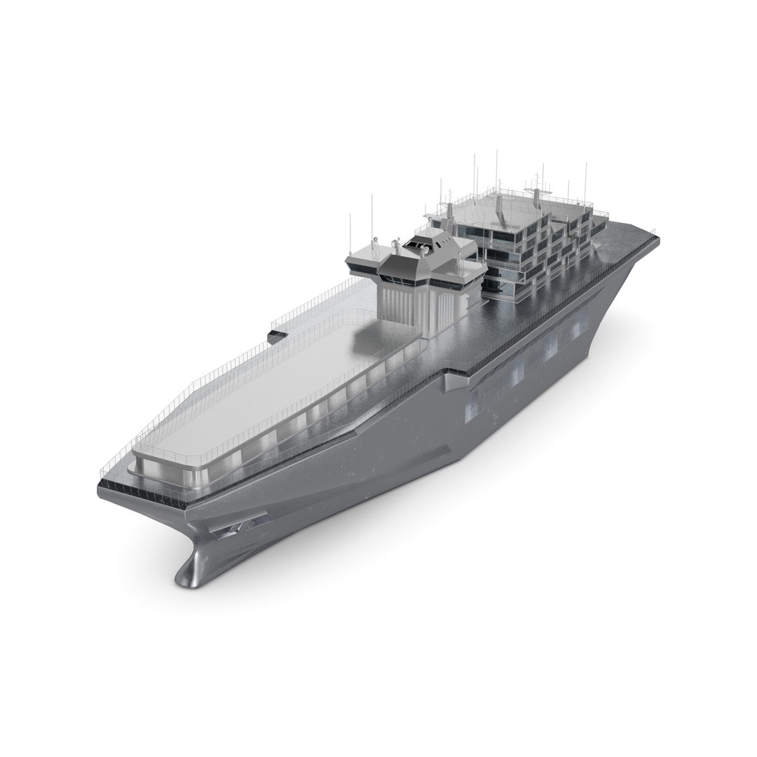 Hospital Ship 3D Model – Realistic Military Watercraft, FBX