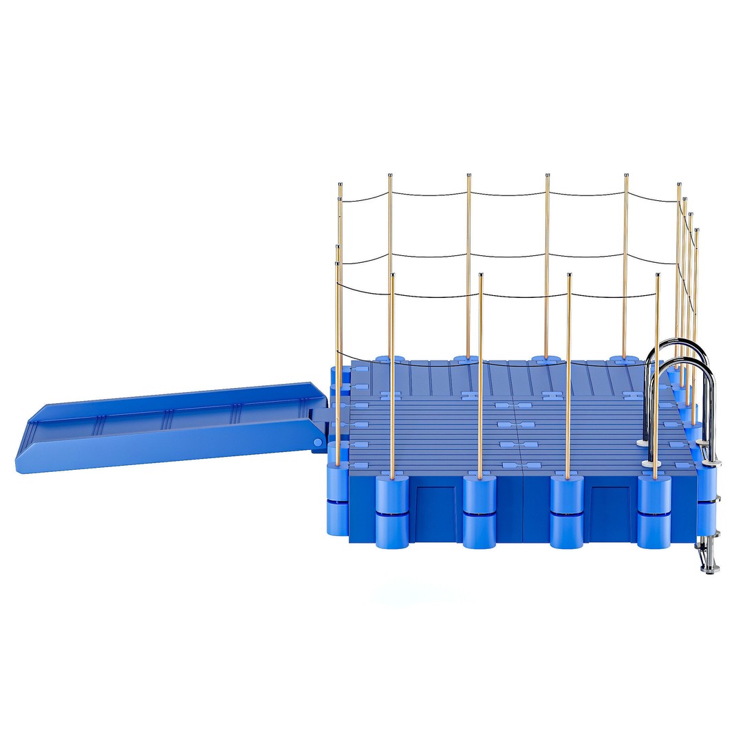 Modular Plastic Pontoon 3D Model – PBR Textures, Rigged, FBX - View 4