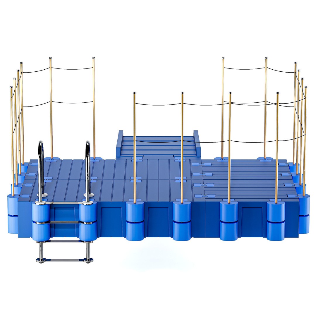Modular Plastic Pontoon 3D Model – PBR Textures, Rigged, FBX - View 5