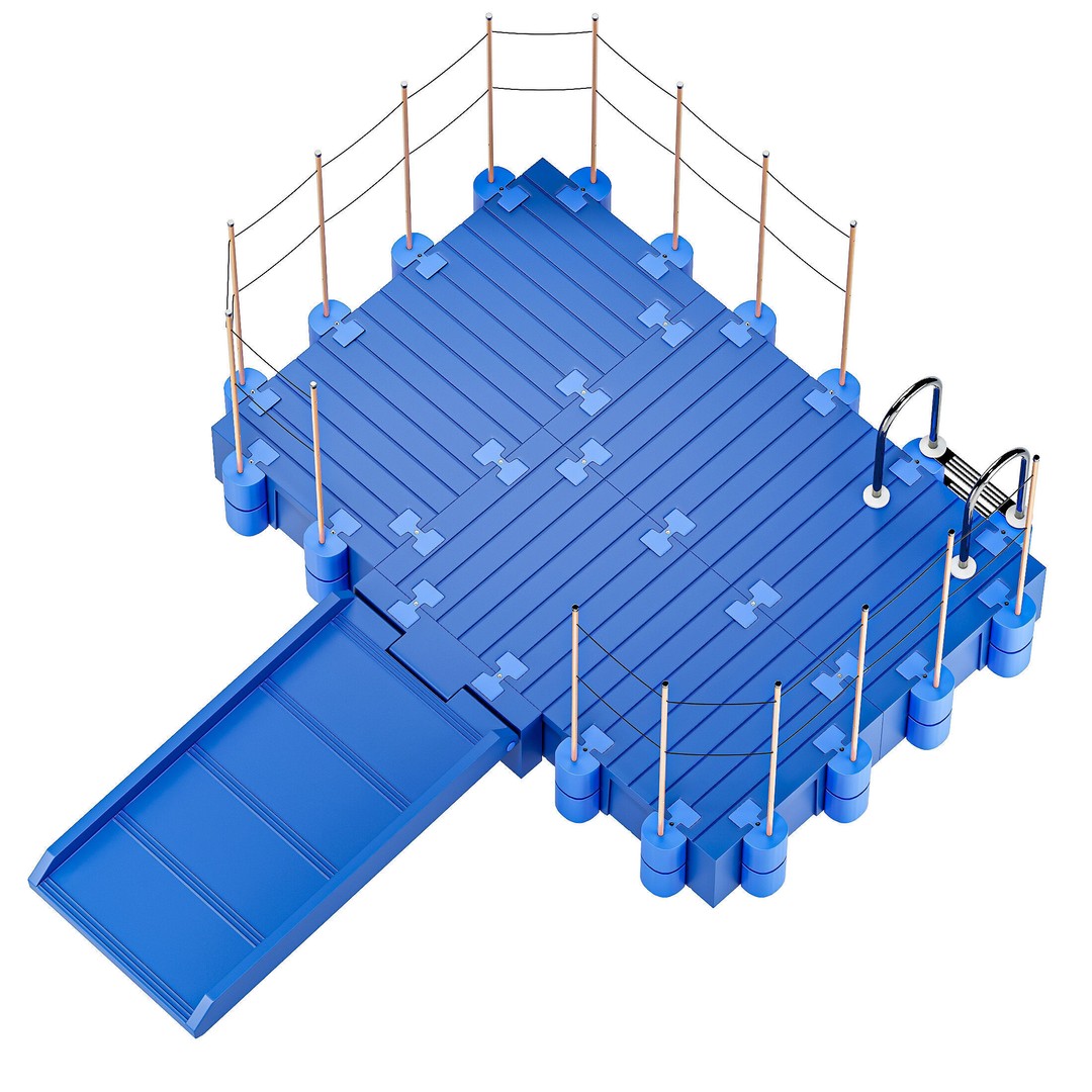 Modular Plastic Pontoon 3D Model – PBR Textures, Rigged, FBX - View 6