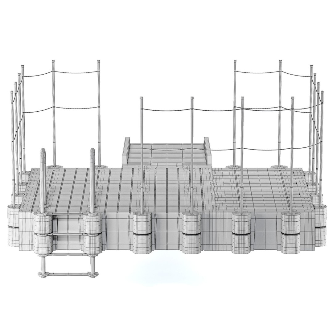 Modular Plastic Pontoon 3D Model – PBR Textures, Rigged, FBX - View 9