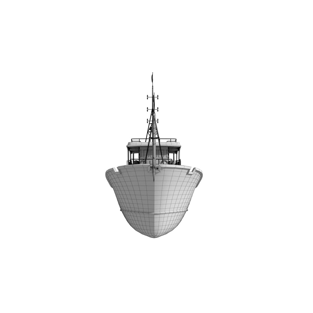 Fishing Boat 3D Model – Industrial Vessel for Games, FBX, OBJ - View 18