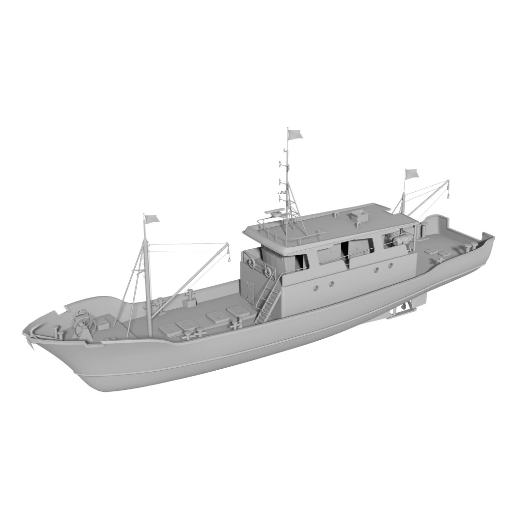 Fishing Boat 3D Model – Industrial Vessel for Games, FBX, OBJ - View 31