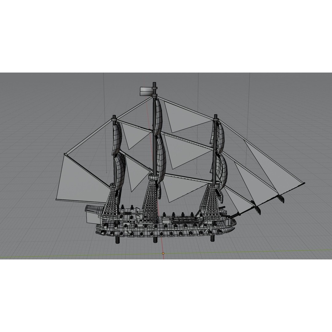 Medieval Ship 3D Model – Low Poly Watercraft, FBX & STL Formats - View 11