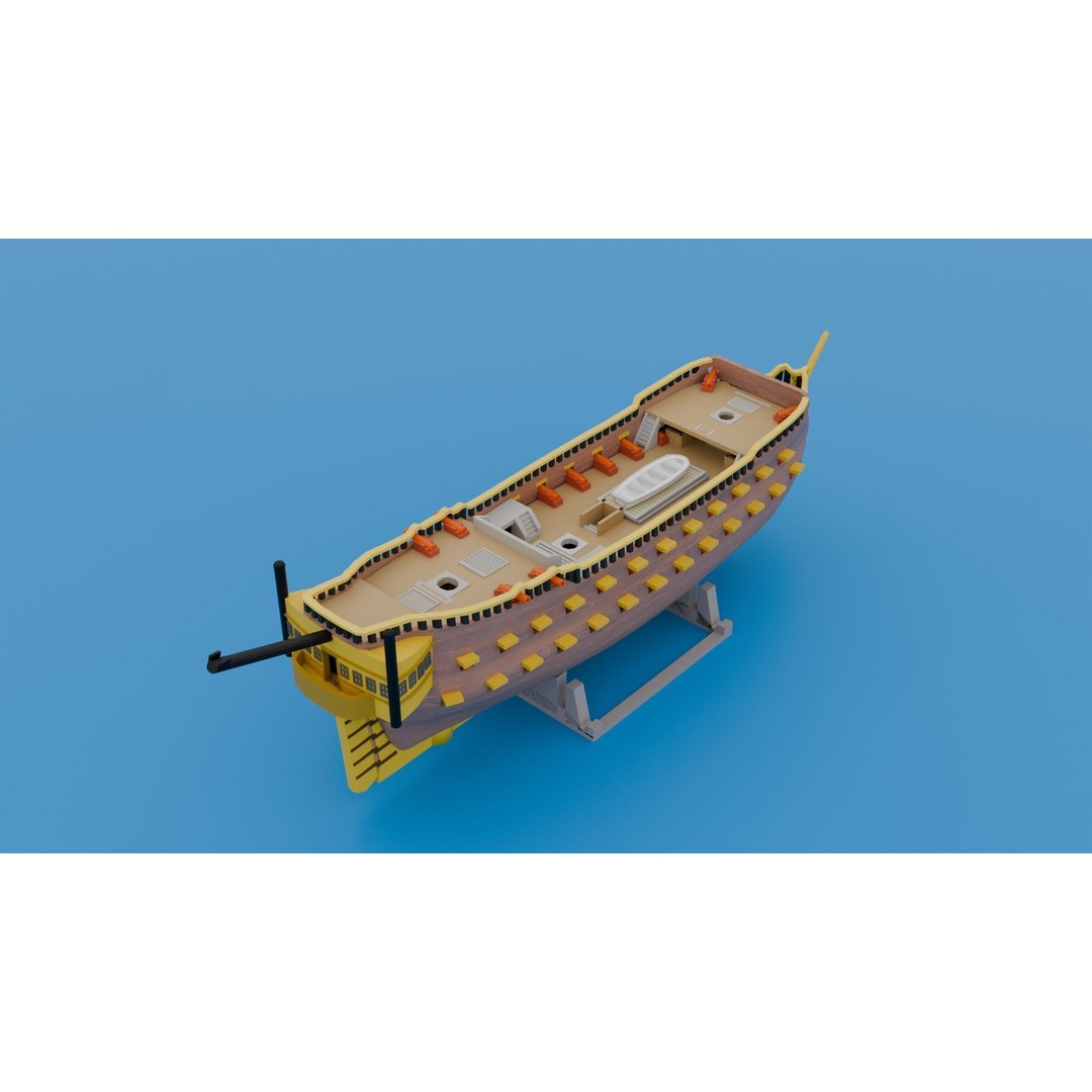 Medieval Ship 3D Model – Low Poly Watercraft, FBX & STL Formats - View 5