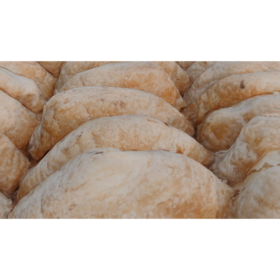 Tray of Freshly Baked Bread Rolls 3D Model – Low Poly PBR Asset, FBX - View 5