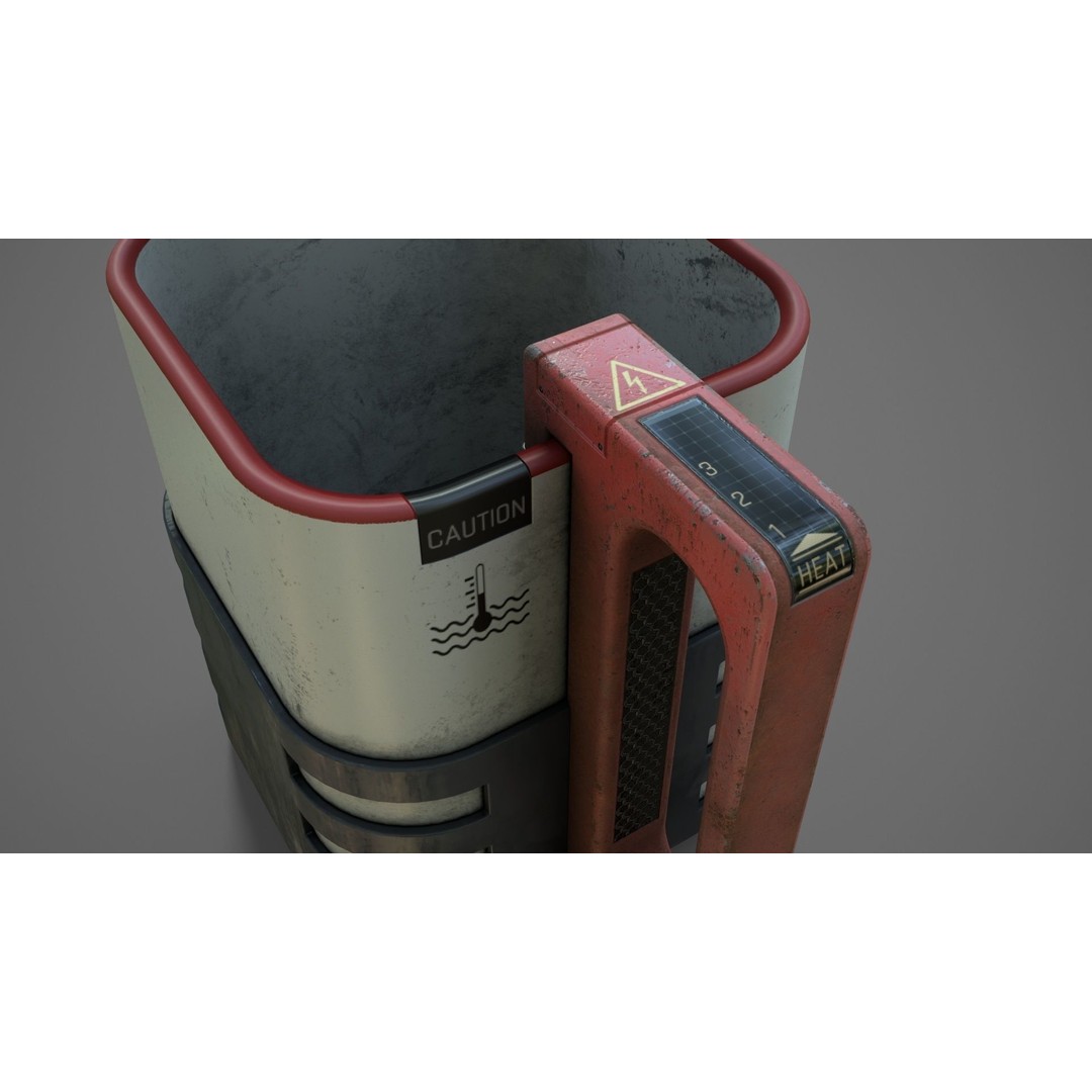 Sci-Fi Heat Mug 3D Model – Low Poly PBR Asset for Games, FBX, OBJ - View 11
