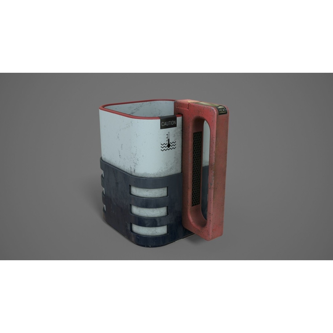 Sci-Fi Heat Mug 3D Model – Low Poly PBR Asset for Games, FBX, OBJ - View 14