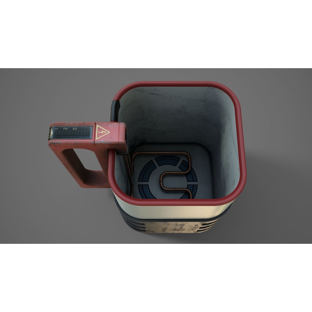 Sci-Fi Heat Mug 3D Model – Low Poly PBR Asset for Games, FBX, OBJ - View 16