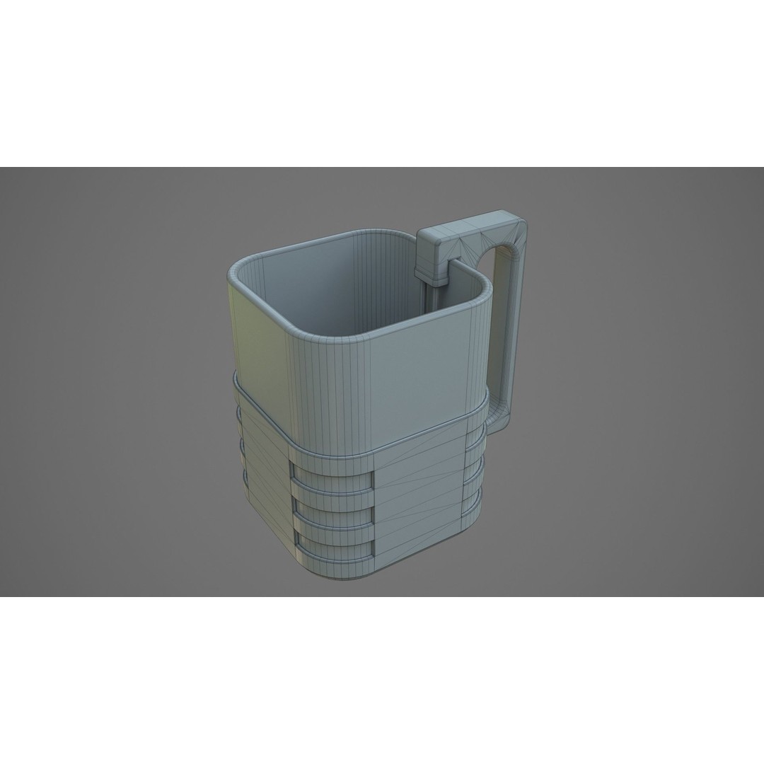 Sci-Fi Heat Mug 3D Model – Low Poly PBR Asset for Games, FBX, OBJ - View 17
