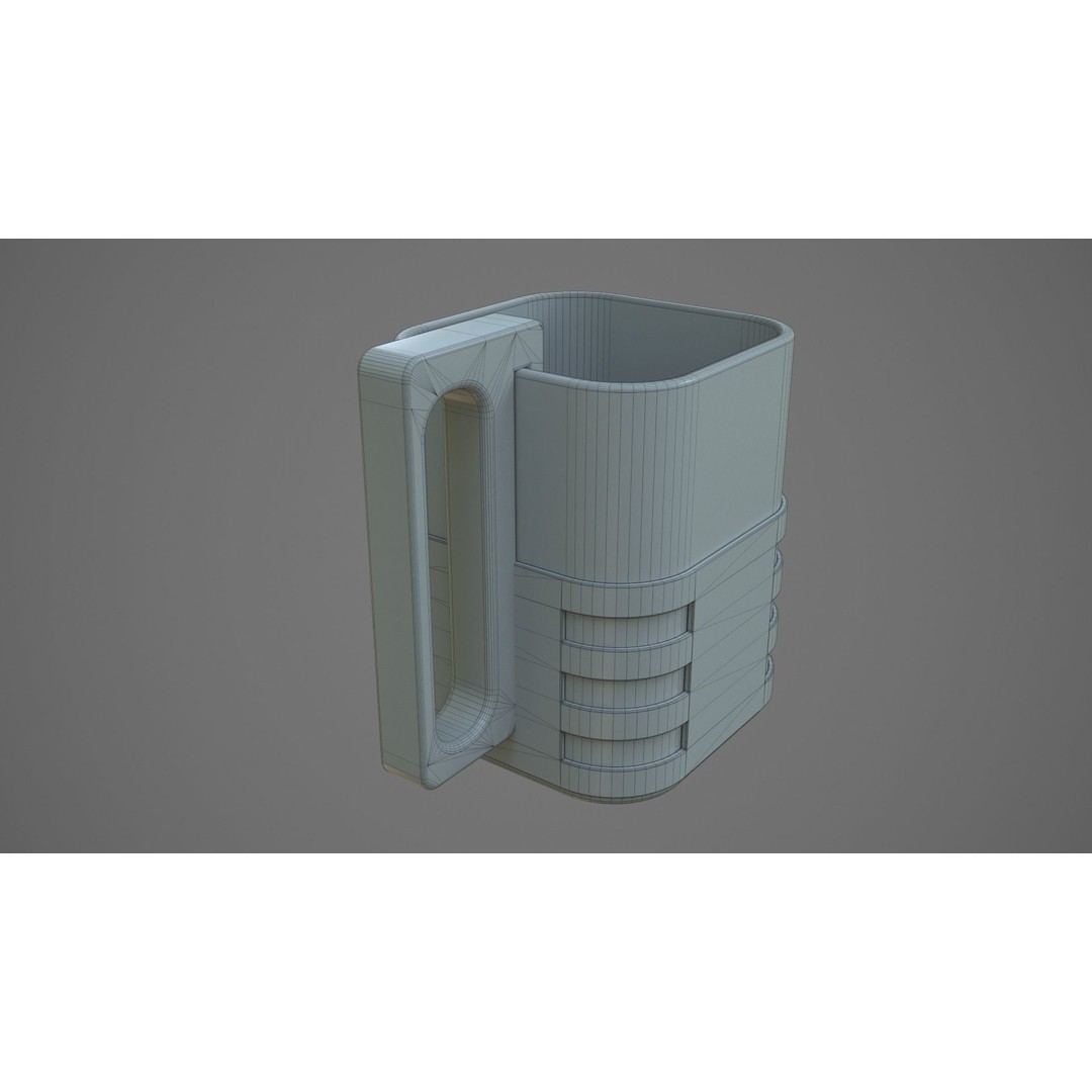 Sci-Fi Heat Mug 3D Model – Low Poly PBR Asset for Games, FBX, OBJ - View 19