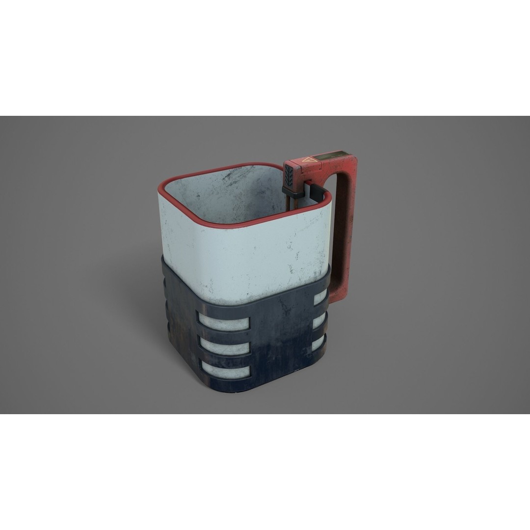 Sci-Fi Heat Mug 3D Model – Low Poly PBR Asset for Games, FBX, OBJ - View 4