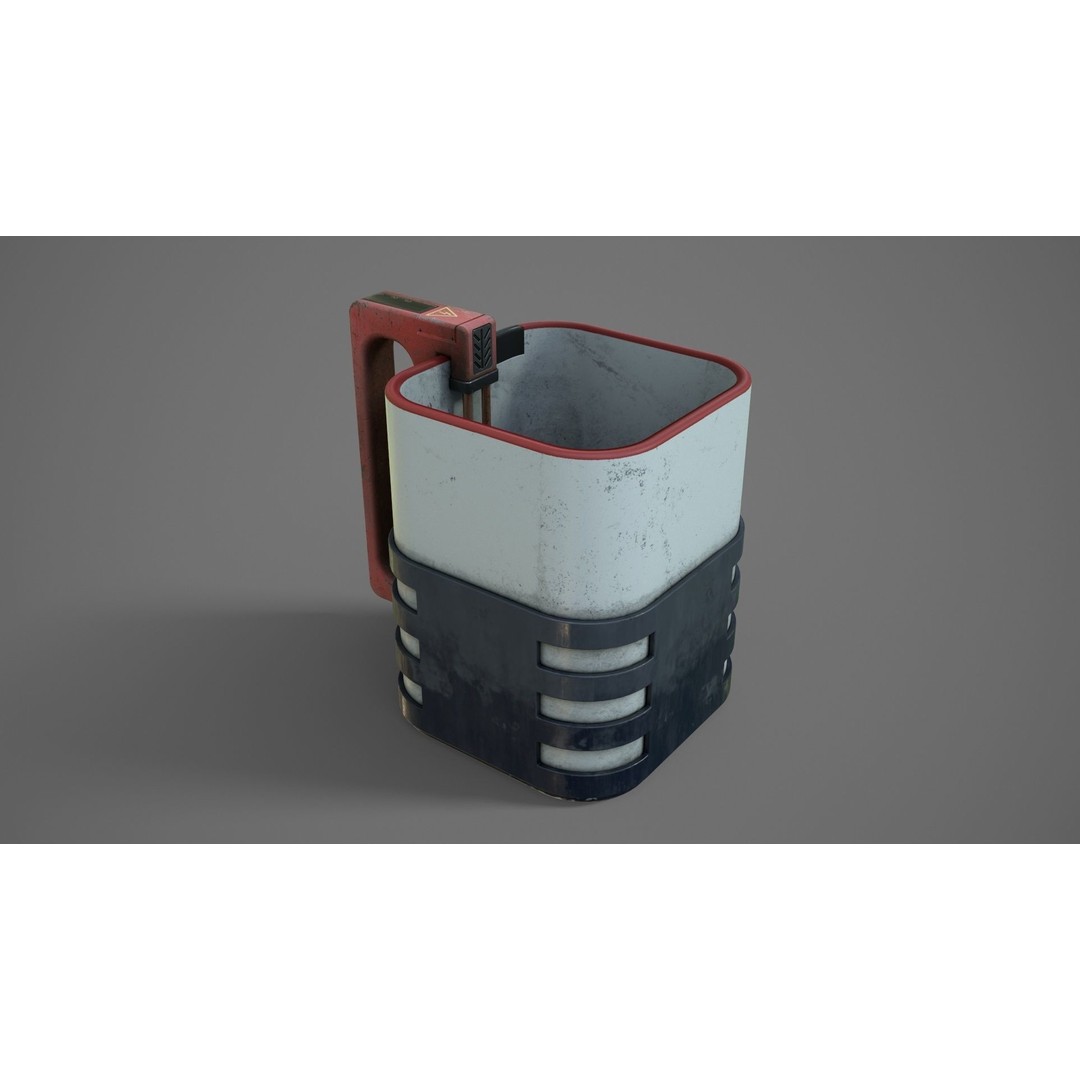 Sci-Fi Heat Mug 3D Model – Low Poly PBR Asset for Games, FBX, OBJ - View 6