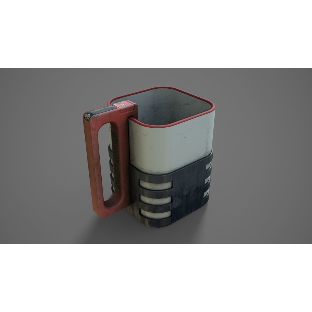 Sci-Fi Heat Mug 3D Model – Low Poly PBR Asset for Games, FBX, OBJ - View 7