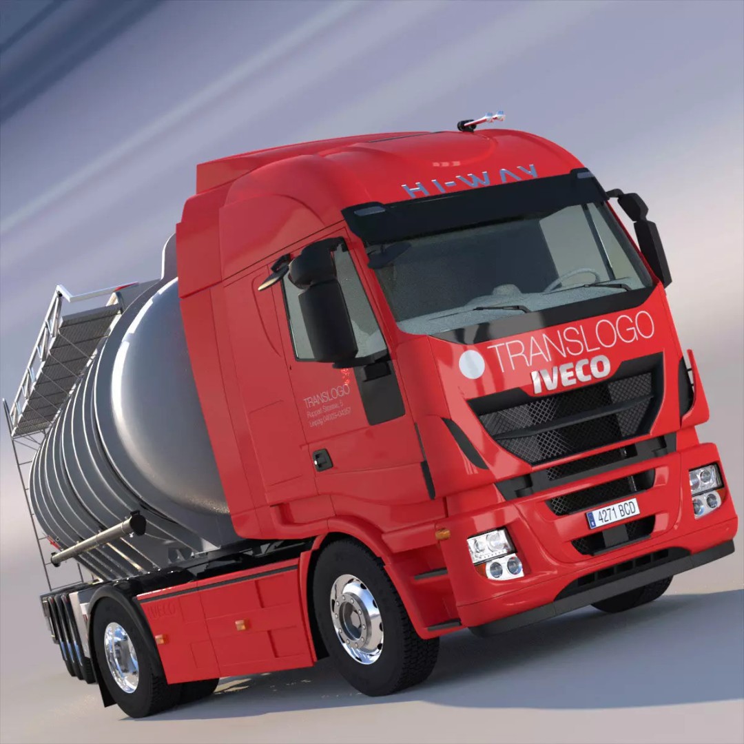 IVECO Hi-Way Truck 3D Model – Detailed ADR Tanker, FBX - View 2