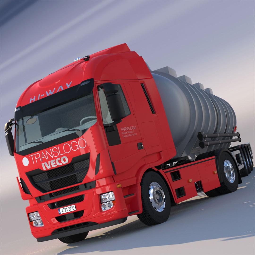 IVECO Hi-Way Truck 3D Model – Detailed ADR Tanker, FBX - View 3