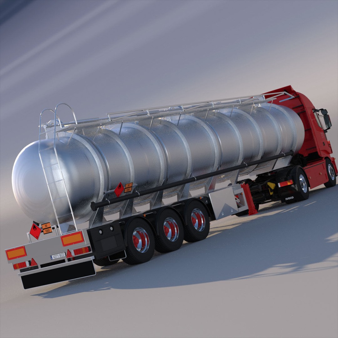 IVECO Hi-Way Truck 3D Model – Detailed ADR Tanker, FBX - View 6
