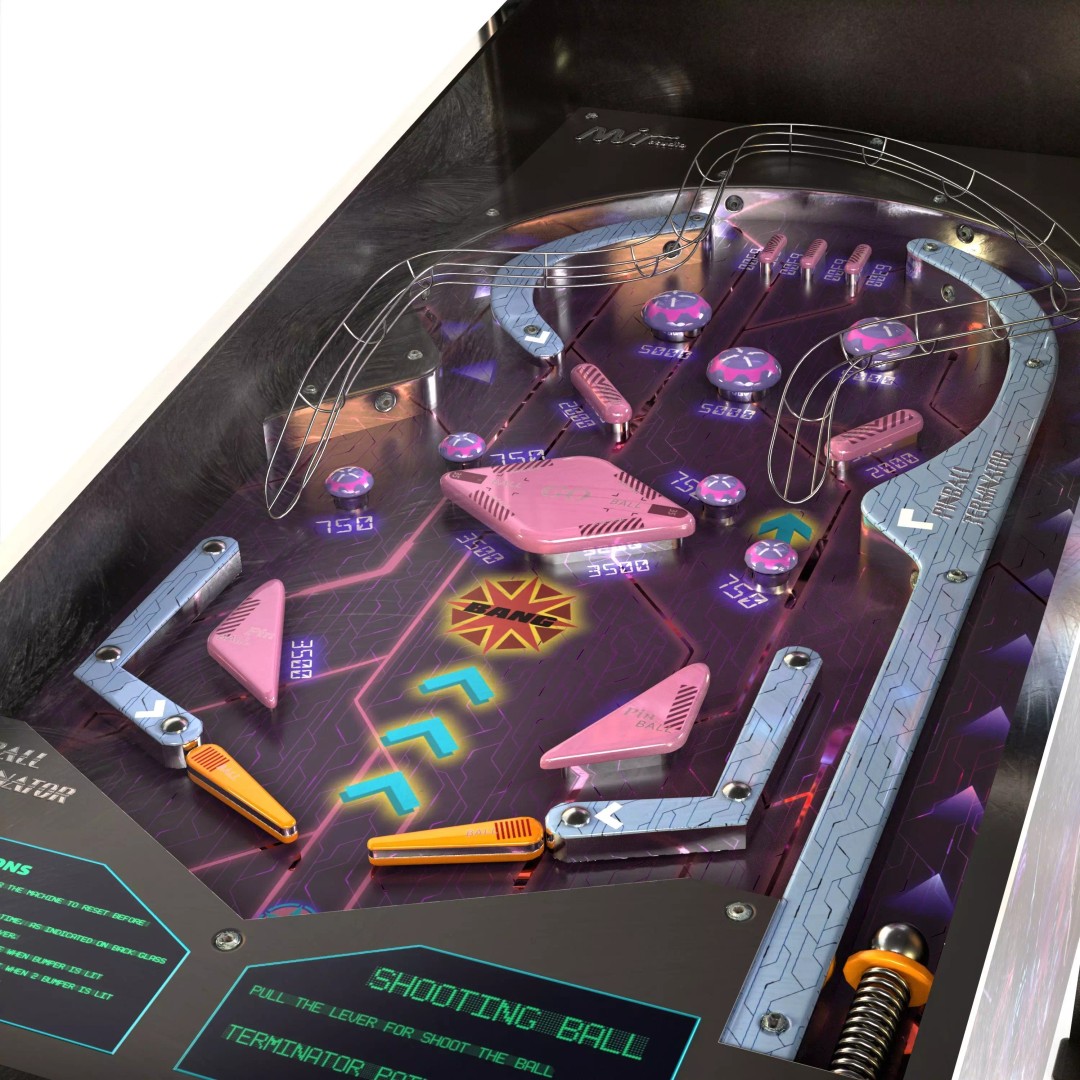 Pinball Machine 3D Model – Low Poly Game Asset with 4K PBR Textures - View 8