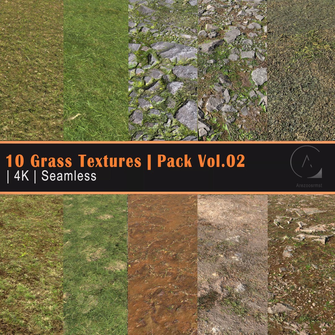 Grass Texture Pack 3D Model – PBR 4K Seamless Textures for Games - View 2