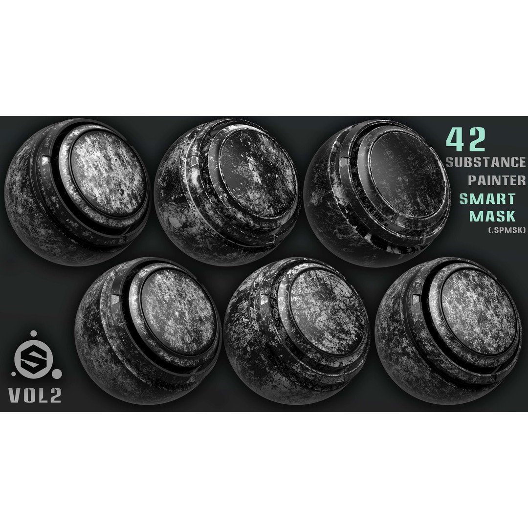 42 Smart Masks 3D Model – High Quality Textures for Substance Painter - View 3