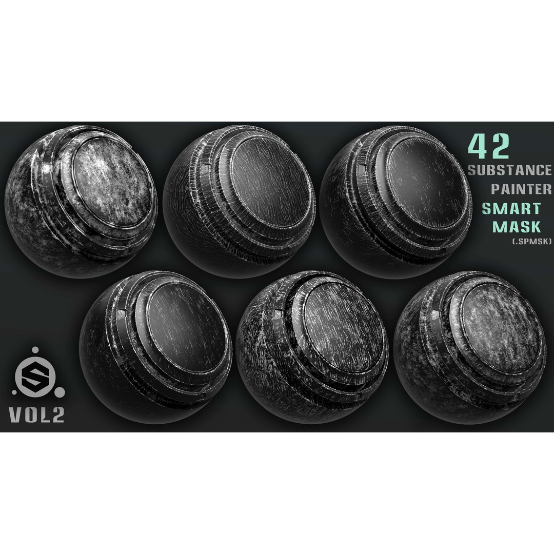 42 Smart Masks 3D Model – High Quality Textures for Substance Painter - View 4