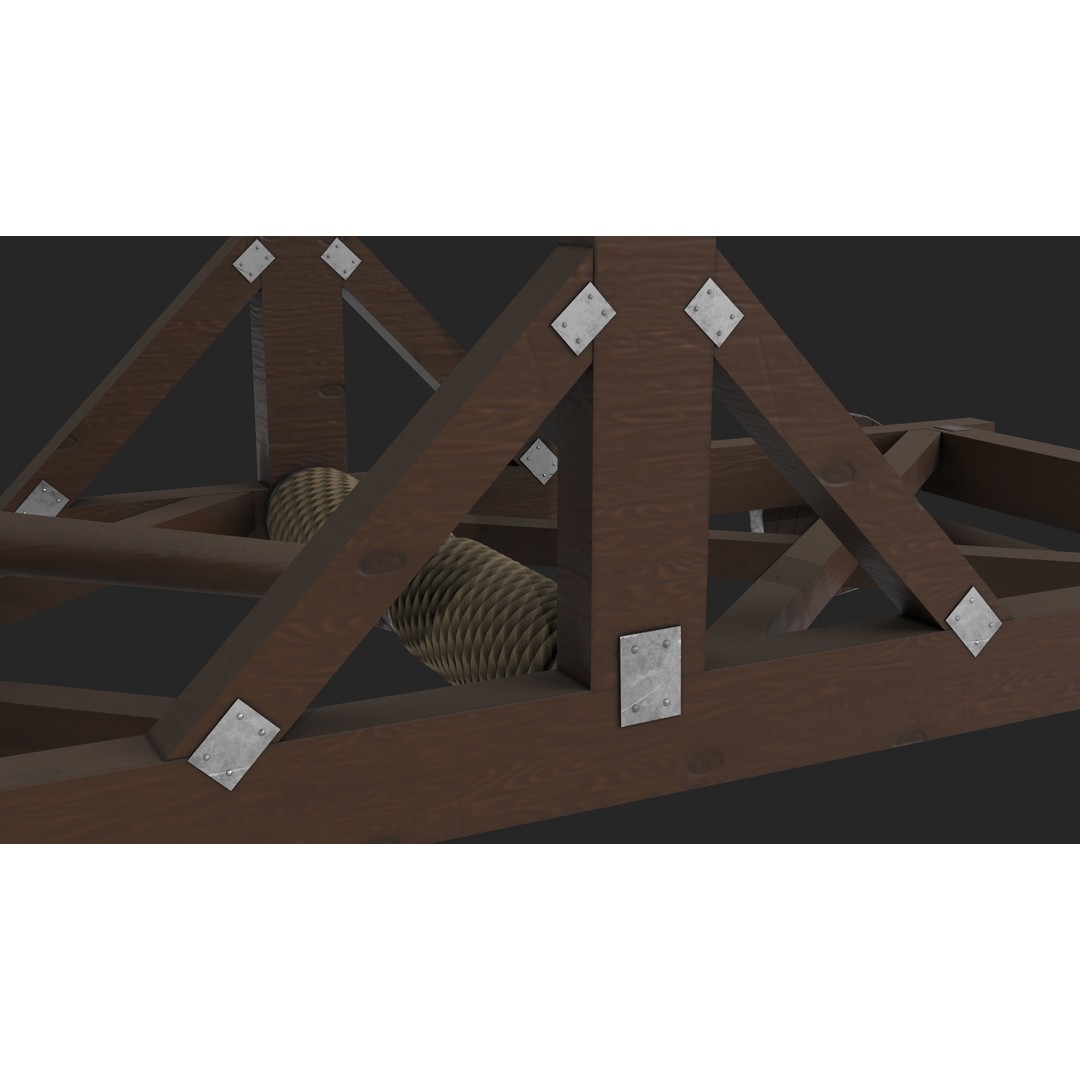 Medieval Catapult 3D Model – Low Poly Game Asset, PBR Textures Included - View 20