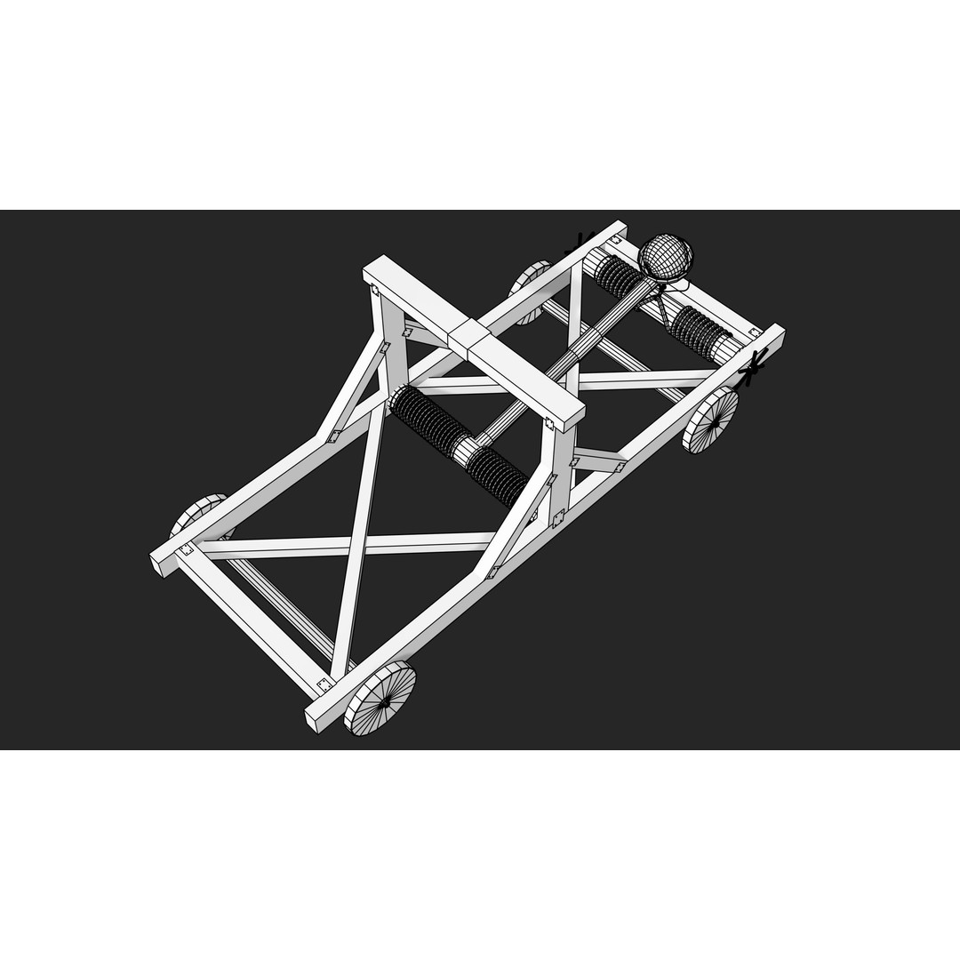 Medieval Catapult 3D Model – Low Poly Game Asset, PBR Textures Included - View 21